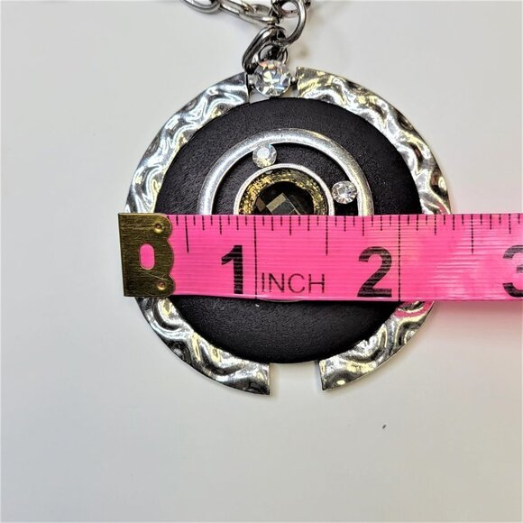 Black Round Pendant Necklace on a Cord -NWOT - Picture 3 of 7